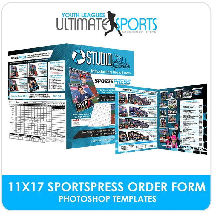 Sportspress 11X17 Order Form Photoshop Template.